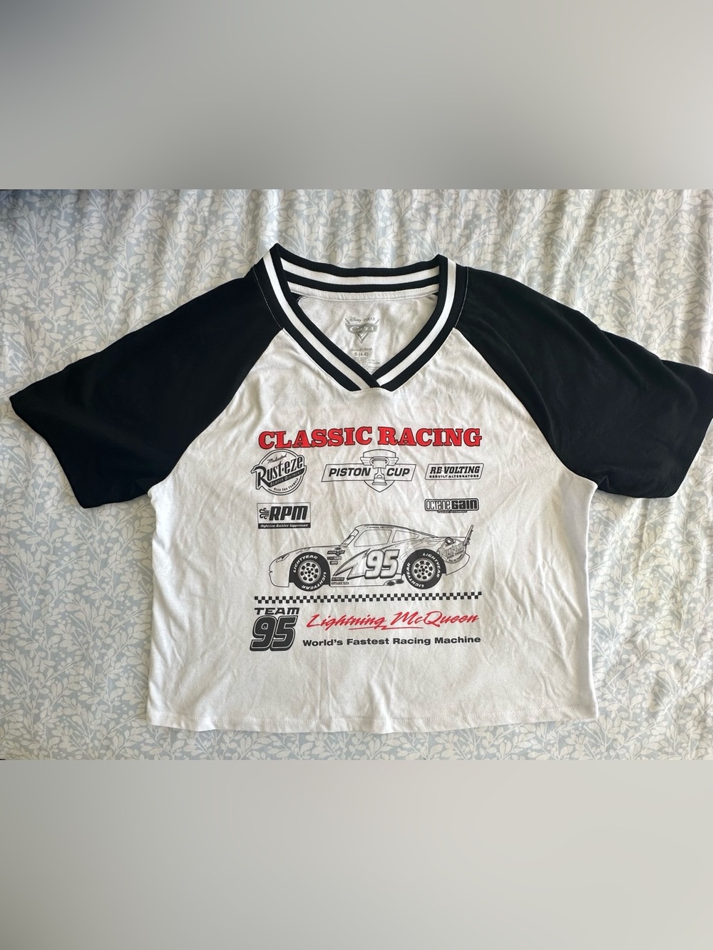 Disney Lightning McQueen Crop top - White & Black